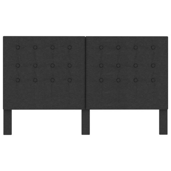Kopfteil Getuftet Dunkelgrau Stoff 160 x 200 cm