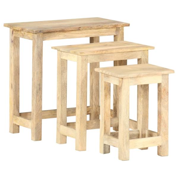 Satztische 3 Stk. Massivholz Mango