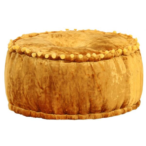 ARDEBO.de - Pouf Rund Samt 40x20 cm Senfgelb