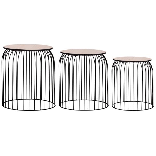 ARDEBO.de - Couchtische 3 Stk. Schwarz
