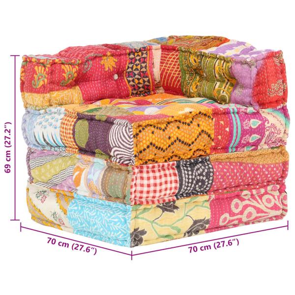 Modularer Pouf Patchwork Stoff