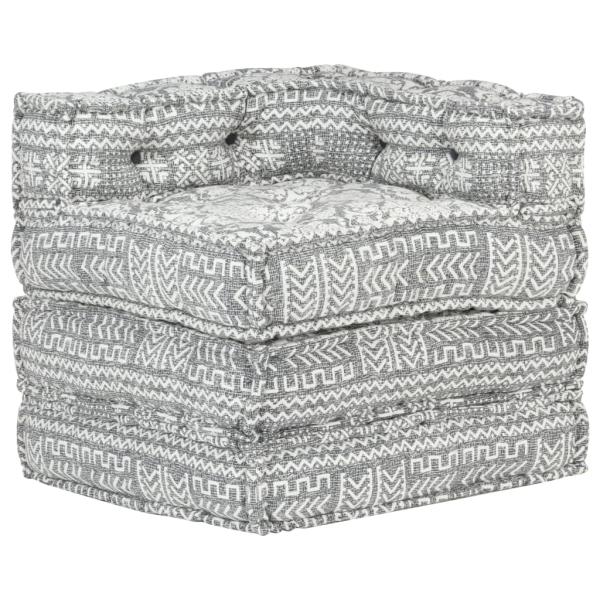 ARDEBO.de - Modularer Pouf Hellgrau Stoff 