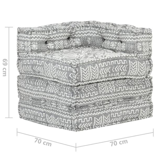 Modularer Pouf Hellgrau Stoff 