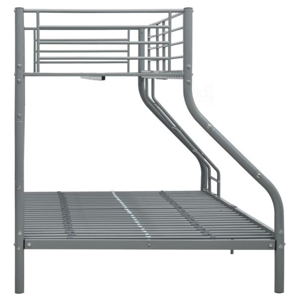 Etagenbettgestell Grau Metall 140x200 cm/90x200 cm 