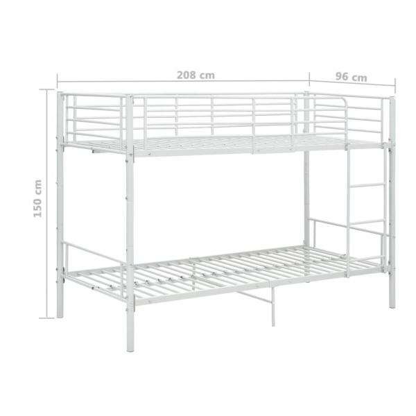 Etagenbett Weiß Metall 90×200 cm