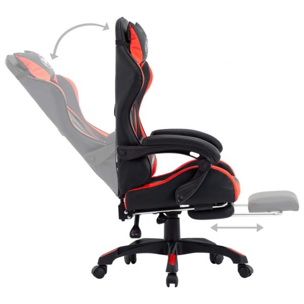 Gaming-Stuhl mit Fußstütze Rot und Schwarz Kunstleder 