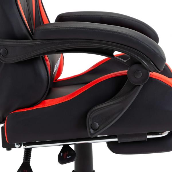 Gaming-Stuhl mit Fußstütze Rot und Schwarz Kunstleder 