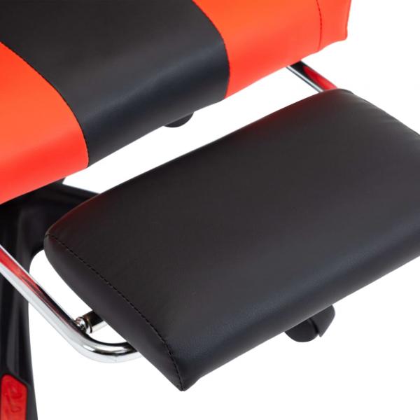 Gaming-Stuhl mit Fußstütze Rot und Schwarz Kunstleder 