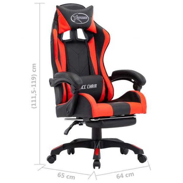 Gaming-Stuhl mit Fußstütze Rot und Schwarz Kunstleder 