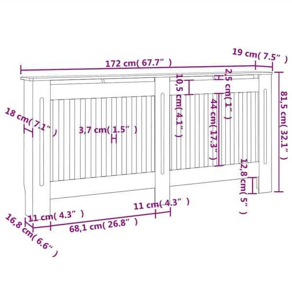 Heizkörperverkleidung Anthrazit 172x19x81,5 cm MDF