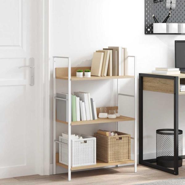 Bücherregal 3 Regalböden Eiche 60×27,6×90,5 cm Holzwerkstoff