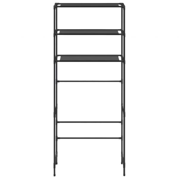 Waschmaschinenregal 3 Ablagen Schwarz 69x28x169 cm