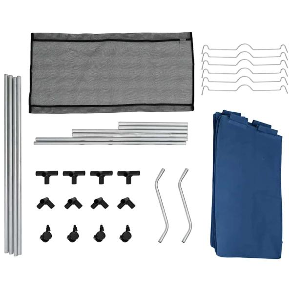 Wäschesortierer mit 3 Taschen Blau Stahl 