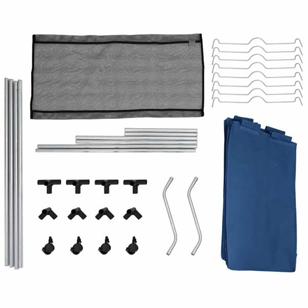 Wäschesortierer mit 4 Taschen Blau Stahl 