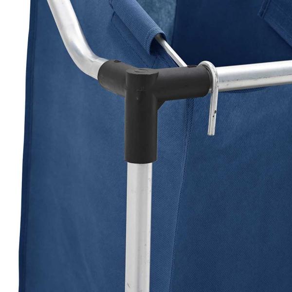 Wäschesortierer mit 4 Taschen Blau Stahl 