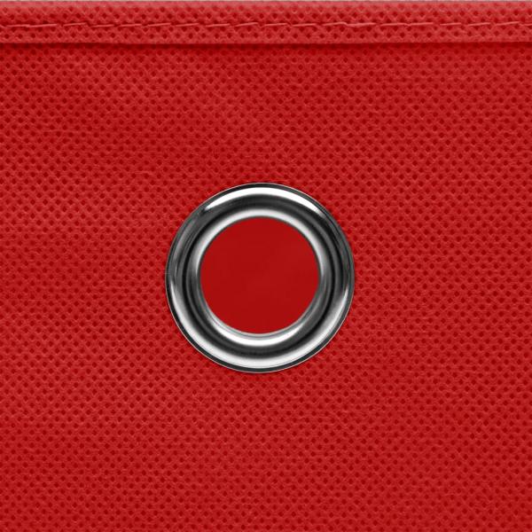 Aufbewahrungsboxen mit Deckeln 10 Stk. Rot 32x32x32 cm Stoff