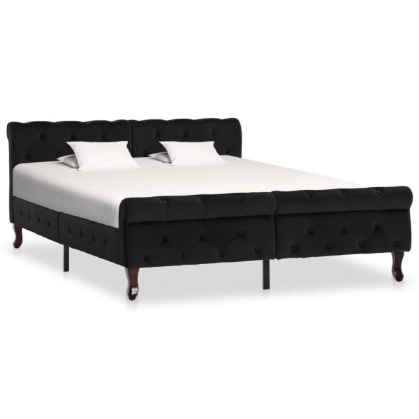 ARDEBO.de - Bettgestell Schwarz Samt 140 x 200 cm