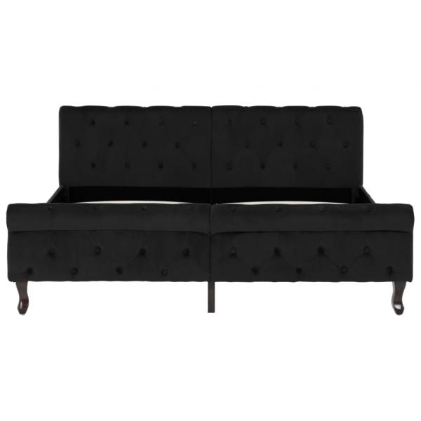 Bettgestell Schwarz Samt 160 x 200 cm