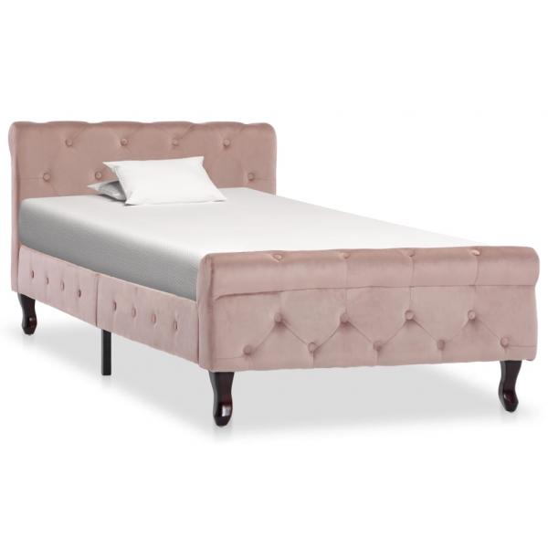 ARDEBO.de - Bettgestell Rosa Samt 90x200 cm