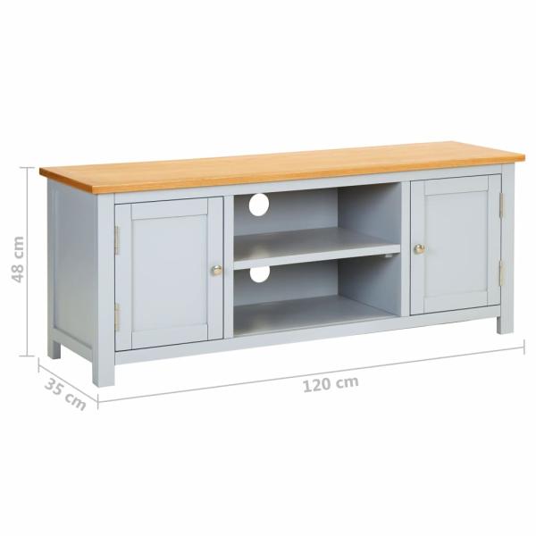 TV-Schrank 120x35x48 cm Massivholz Eiche