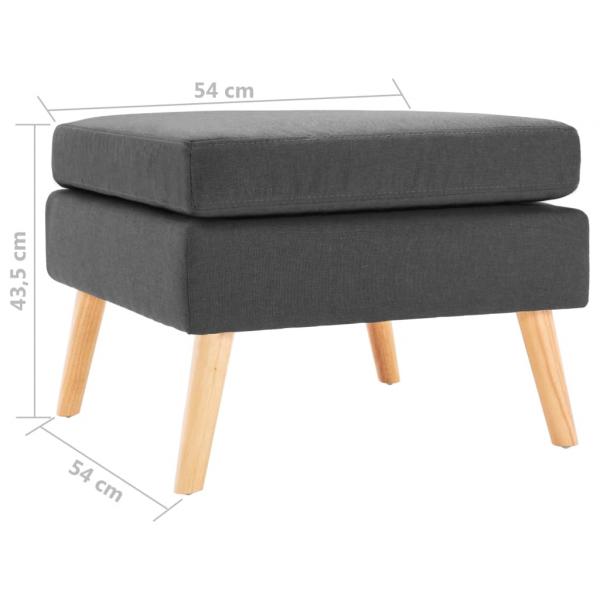 Fußhocker Dunkelgrau Stoff 