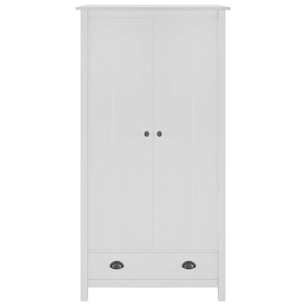 Kleiderschrank mit 2 Türen Hill Weiß 89x50x170 cm Kiefernholz