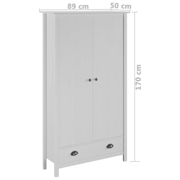 Kleiderschrank mit 2 Türen Hill Weiß 89x50x170 cm Kiefernholz