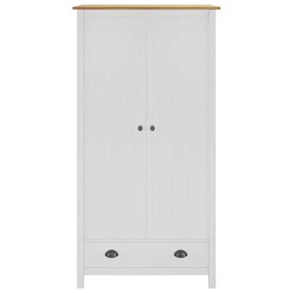 Kleiderschrank mit 2 Türen Hill Weiß 89x50x170 cm Kiefernholz