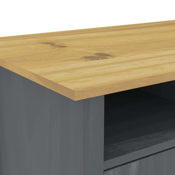 Schreibtisch Hill Grau 150x50x74 cm Massivholz Kiefer