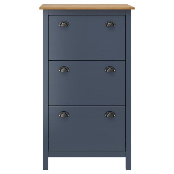Schuhschrank Hill Grau 72x35x124 cm Massivholz Kiefer