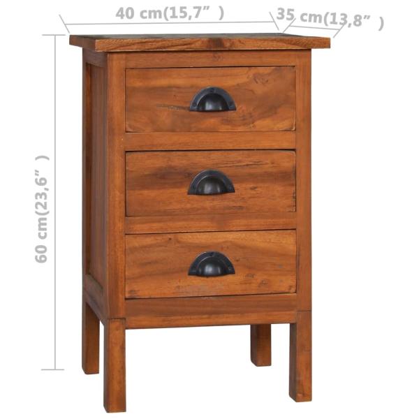 Nachttisch 40x35x60 cm Massivholz Teak