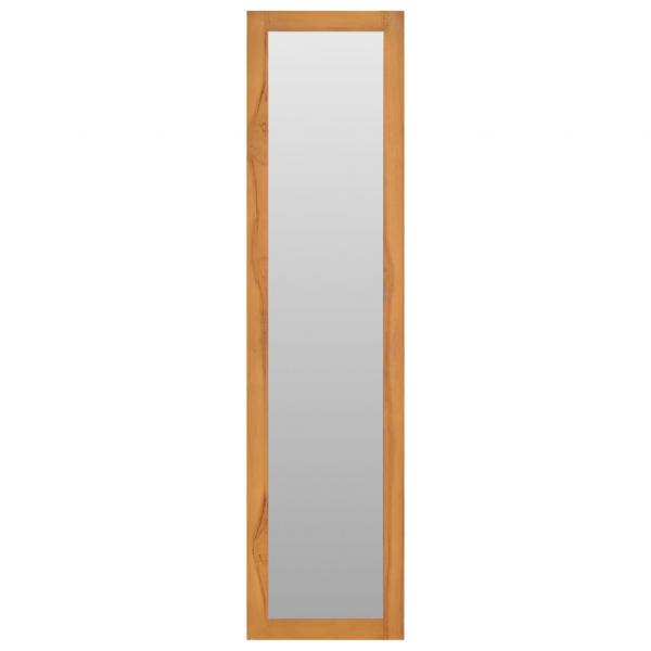Wandspiegel mit Regalen 30×30×120 cm Teak Massivholz 