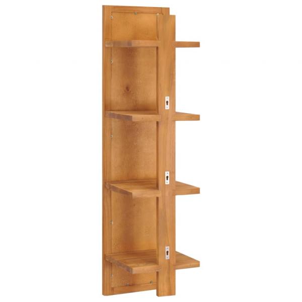 Wandspiegel mit Regalen 30×30×120 cm Teak Massivholz 