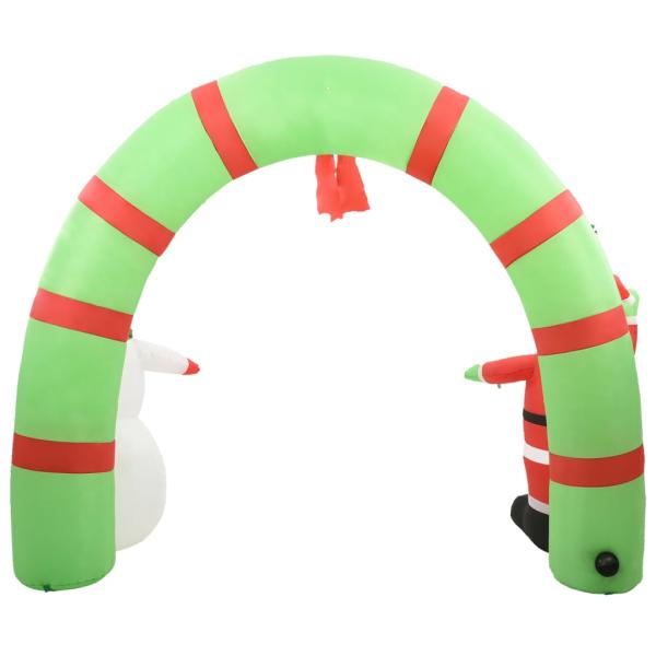 Aufblasbarer Weihnachtsmann und Schneemann Deko Bogen LED 223cm