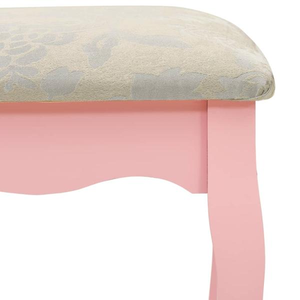Schminktisch-Set mit Hocker Rosa 75x69x140 cm Paulownia-Holz 