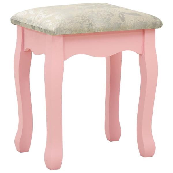 Schminktisch-Set mit Hocker Rosa 100x40x146 cm Paulownia-Holz 