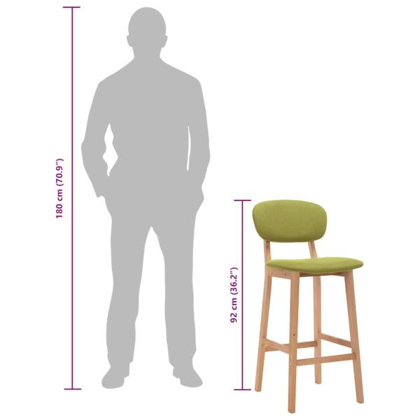 Barhocker 2 Stk. Grün Stoff