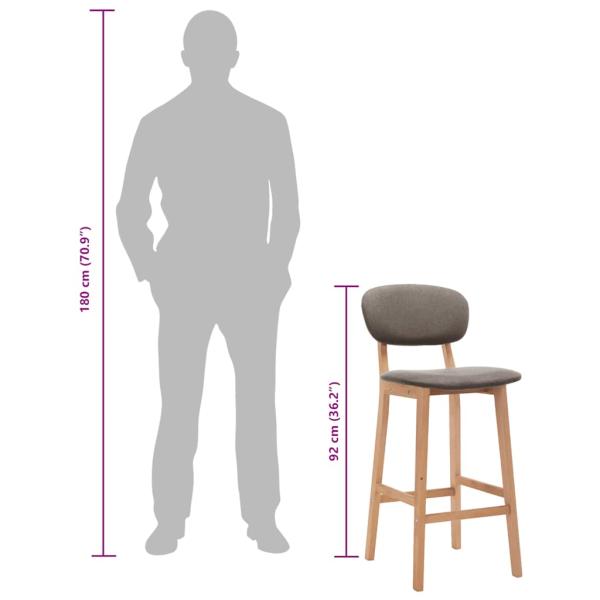 Barhocker 2 Stk. Taupe Stoff