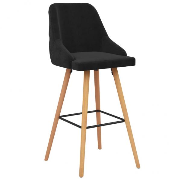 Barhocker 2 Stk. Schwarz Samt 