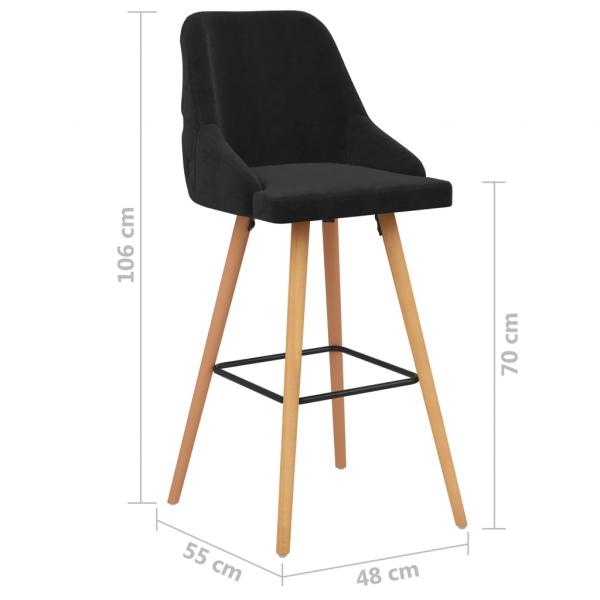Barhocker 2 Stk. Schwarz Samt 