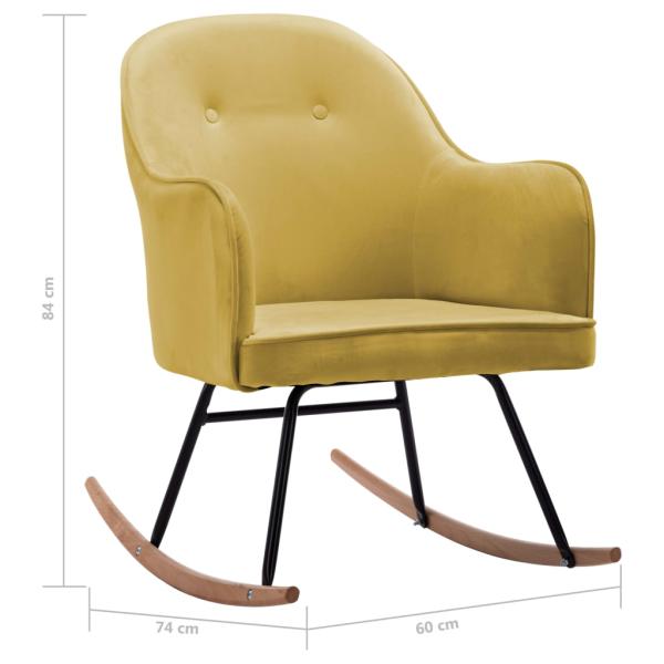 Schaukelstuhl Senfgelb Samt