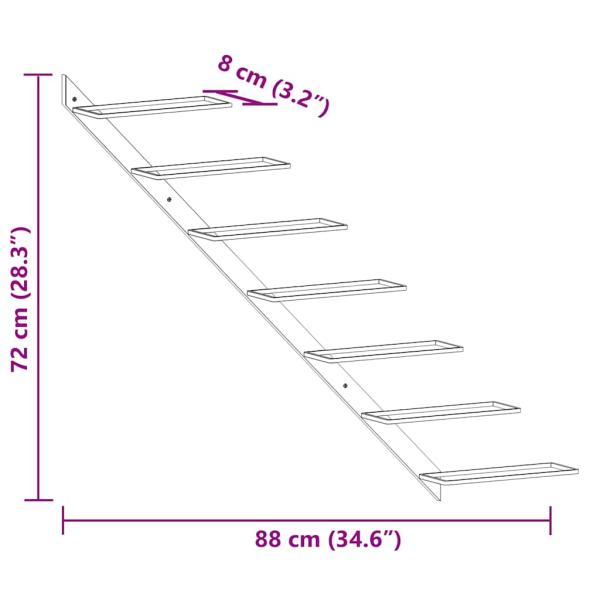 Wand-Weinregal für 7 Flaschen Schwarz Metall