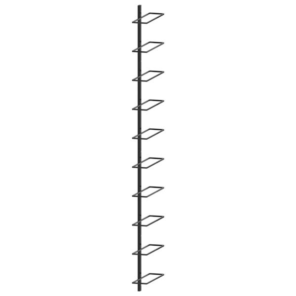 Wand-Weinregal für 10 Flaschen Schwarz Metall