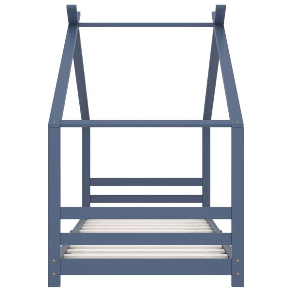 Kinder-Bettgestell Grau Massivholz Kiefer 90x200 cm