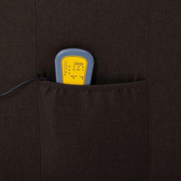 Massagesessel Dunkelbraun Stoff