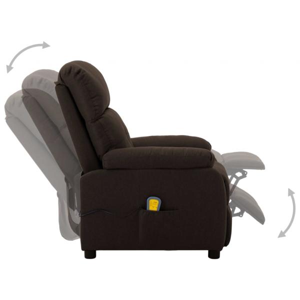 Massagesessel Dunkelbraun Stoff