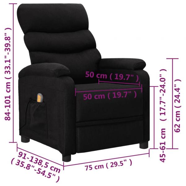 Massagesessel Schwarz Kunstleder
