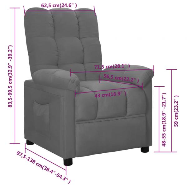 Relaxsessel Hellgrau Stoff