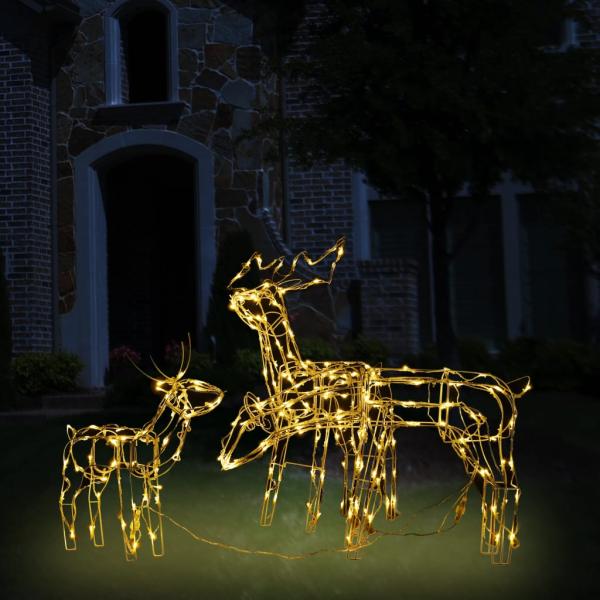 ARDEBO.de - 3-tlg. LED-Rentiere Set Weihnachtsdekoration 229 LEDs