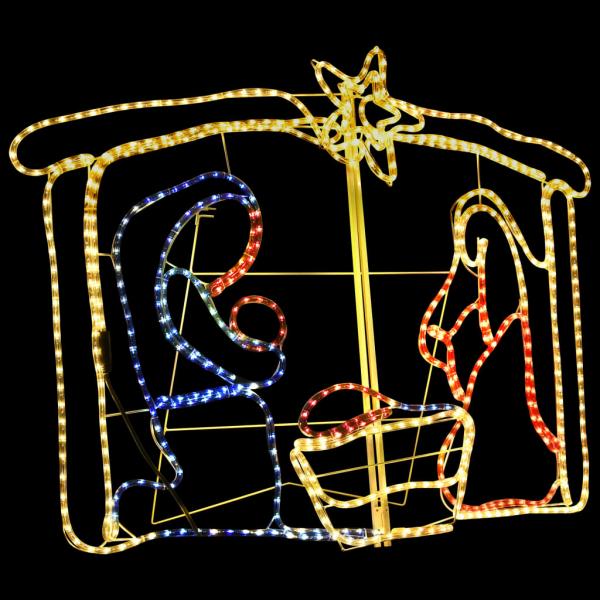 Weihnachtskrippe Weihnachtsdekoration 240 LEDs 116x41x87 cm  